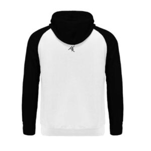 Sweat a capuche classique noir au manche blanc-1