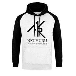 Sweat a capuche classique noir au manche blanc