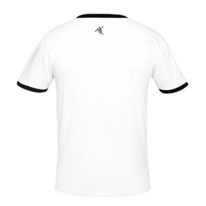 T-shirt classique noir au manche blanc-1