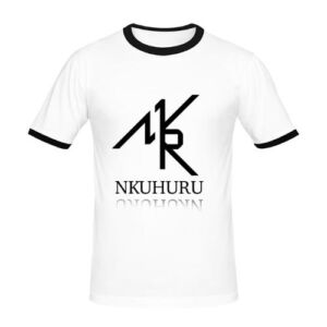 T-shirt classique noir au manche blanc