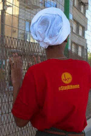 T-shirt stayathome rouge-1