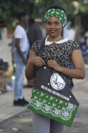 Tote bag + headband vert imprimé-1