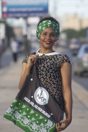 Tote bag-+ headband vert imprimé