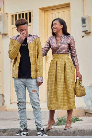 Chemise + jupe fati vert-1