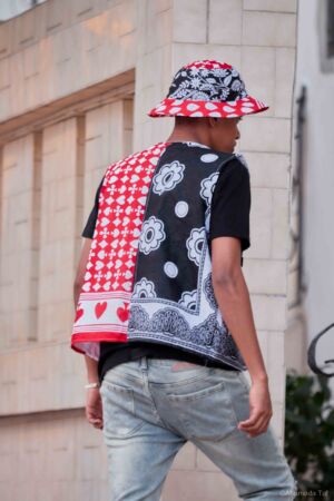 Gilet + bob casquette mwaka mix tissage shrmani rn-1