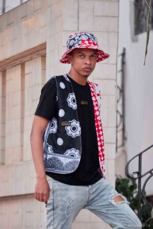 Gilet + bob casquette mwaka mix tissage shrmani rn