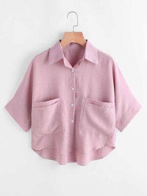 Chemise zyan manches trois quart lilas