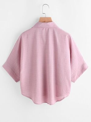 Chemise zyan manches trois quart lilas-1