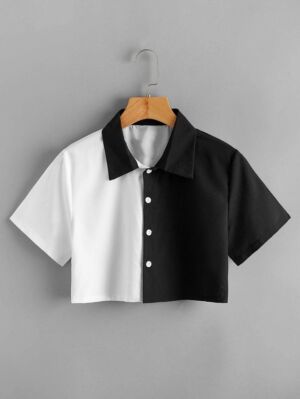 Crop chee noir blanc