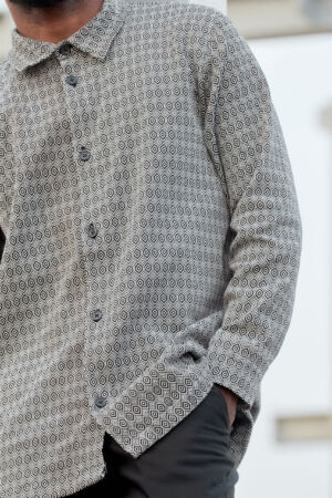 Chemise infinity links noir et blanc-2