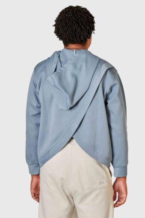 Sweat à capuche asymétrique à manches longues-1