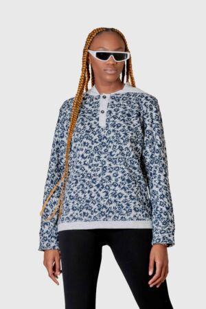 Sweat à capuche asymétrique à manches longues deux tons